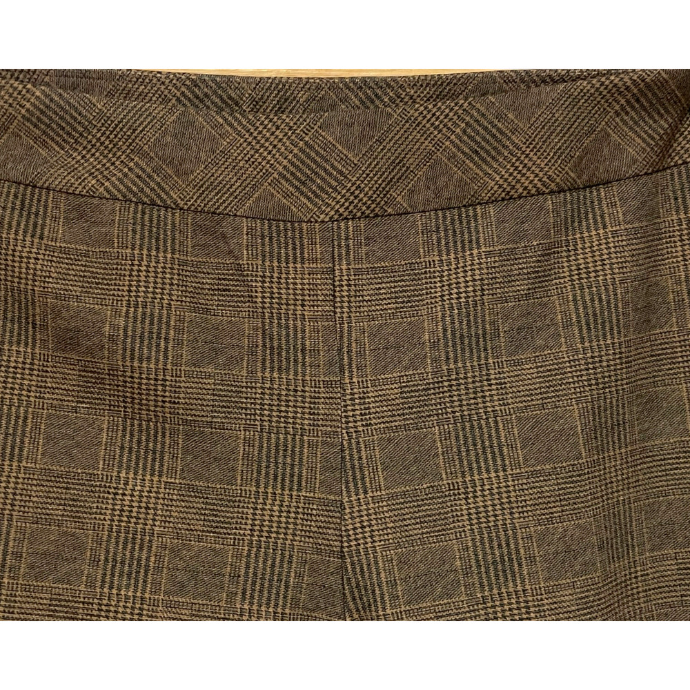 Joan Rivers Dress Pants Sz L Plaid Wide Leg Pull-On 30"In Tan Plaid A366439 - Picture 4 of 9